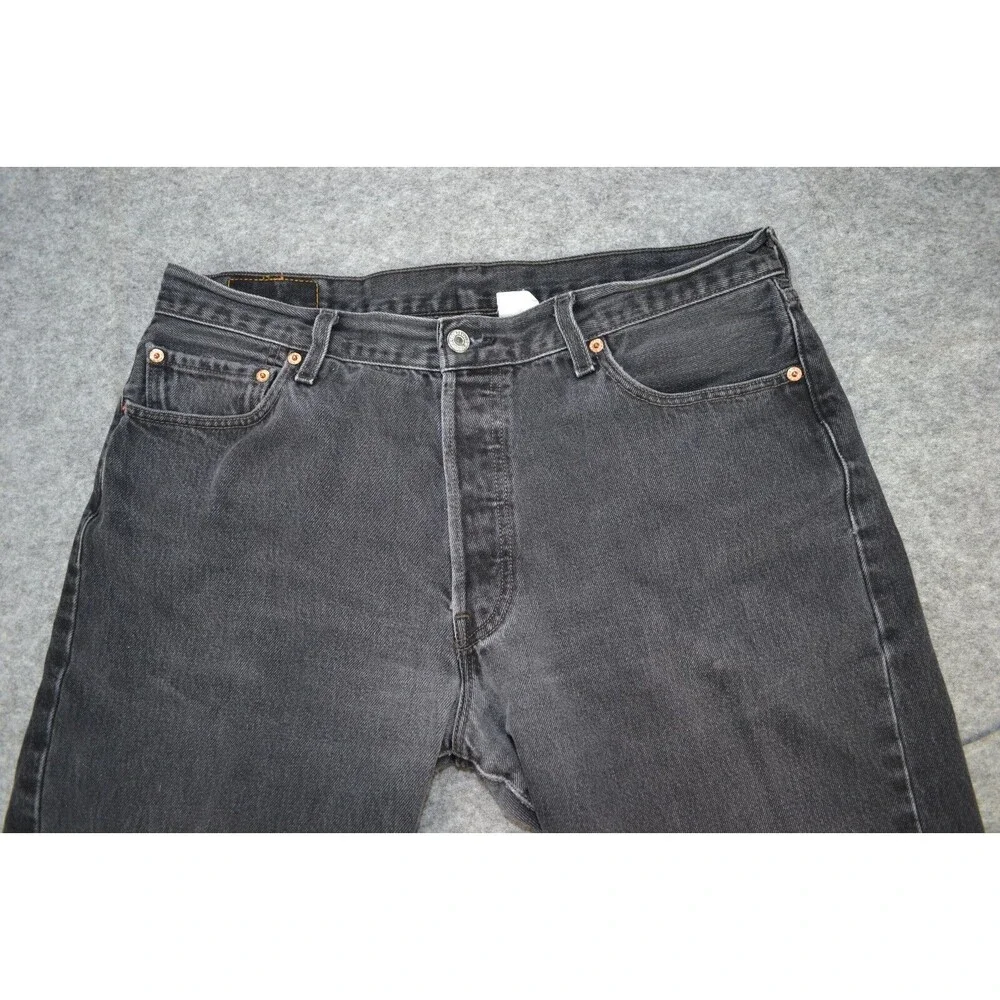 Vintage Levis 501 XX Button‎ Fly Denim 36x32 Fits 34x31 black Loose Jeans